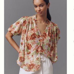 NWT Anthropologie Estela short sleeve blouse